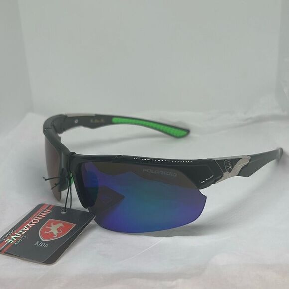 Khan Polarized Sport Sunglasses – Blue Mirrored Lens – UV Protection - Picture 1 of 3
